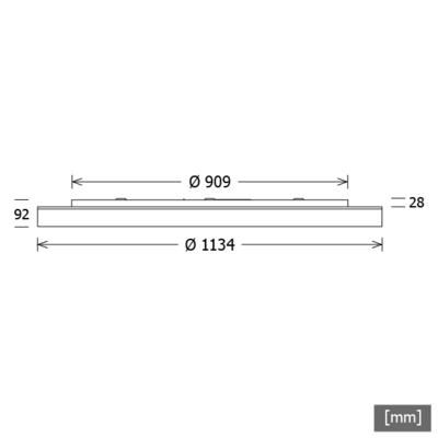 LTS Licht&Leuchten LED-Anbau-/Pendelleuchte 830, DALI, si LUNL107.830.1/DALIsi