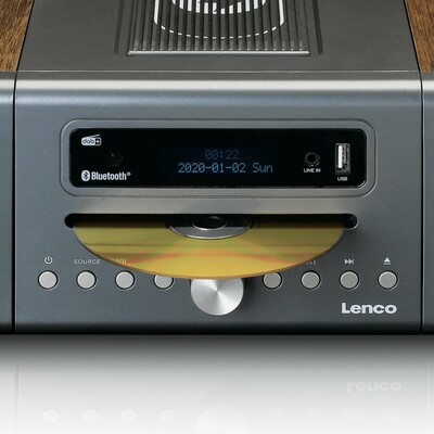 LENCO DAB+ Radio CD,USB,BT,QI-Charge MC-175SI Silver
