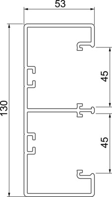 OBO Bettermann Vertr Geräteeinbaukanal Rapid 45-2 2-zügig GK-53130LGR