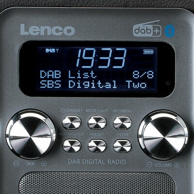 LENCO DAB+ Radio portable,Akku,BT PDR-051 Black