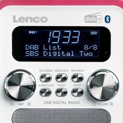 LENCO DAB+ Radio portable,Akku,BT PDR-051 Pink/White