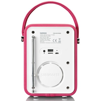 LENCO DAB+ Radio portable,Akku,BT PDR-051 Pink/White