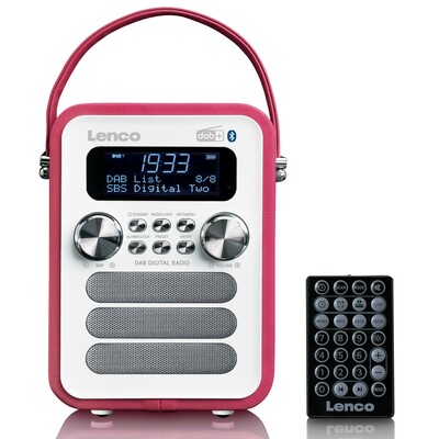 LENCO DAB+ Radio portable,Akku,BT PDR-051 Pink/White