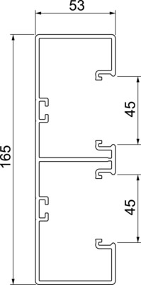 OBO Bettermann Vertr Geräteeinbaukanal Rapid 45-2 2-zügig GK-53165LGR