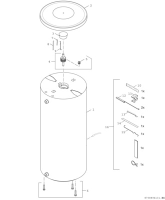 Bosch Thermotechnik Pufferspeicher STORA 300L, silber BH300-5K1C