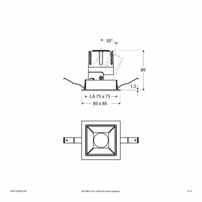 EVN Lichttechnik LED-Einbauleuchte modular Konfigurationstype F04R11SM0627L55P