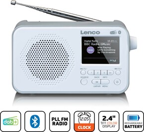 LENCO DAB+ Taschenradio portable,Akku,BT PDR-036WH