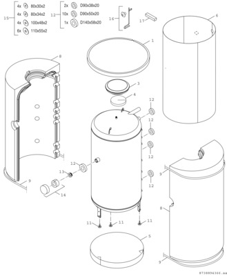 Bosch Thermotechnik Pufferspeicher STORA 965L, silber BSH1000-6ERZ1B