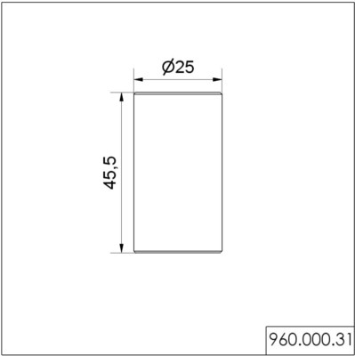 Werma Rohr D=25mm, L=45mm 96000031