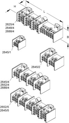 HKL Hauptleitungsabzweigklemme 2x16mm² 4pol. 2645/4