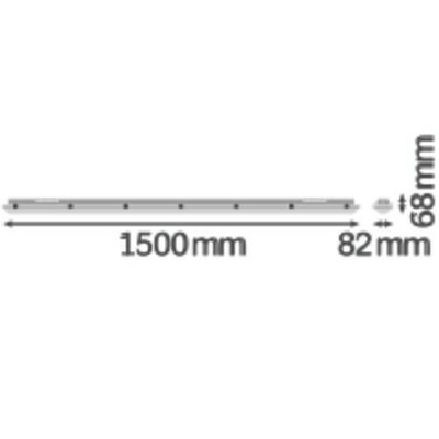 Ledvance LED-Feuchtraumleuchte m.Sensor, 840 DPS1500 46W840IP65GY