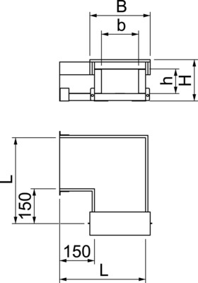 OBO Bettermann Vertr Bogen 90 Grad für BSKH 105x160mm, I90/E30 BSKH-FB091016