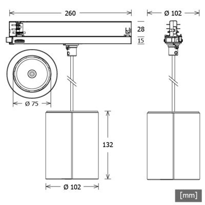 LTS Licht&Leuchten LED-Stromschienenleuchte 927, DALI, es. TIMRPT201927MFDSTes.