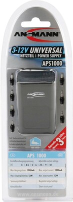 Ansmann universal-Netzteil 3-12VDC,max.1000mA APS 1000