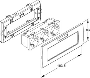 HKL Geräteeinbausystem 183,5mm,NV=250V/16A KES-3.3.20