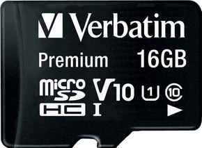 Verbatim microSDHC Card 16GB Class 10 44010