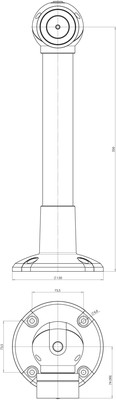 Assa Abloy effeff Magnet 830 800N Boden/Wand 24V 350mm U-Taster 830-8BW3U---F90