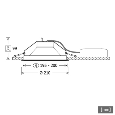 LTS Licht&Leuchten LED-Downlight 840, DALI, schwarz LEWYM 103.840/DALIsw