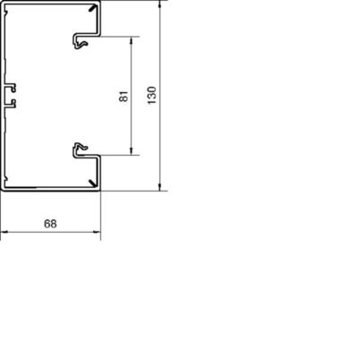 Tehalit Brüstungskanal-Unterteil 65x130mm PVC gsw BR6513019011
