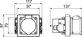 OBO Bettermann Vertr CEE-Geräteeinbaudose m. CEE-Steckdose 32A 71GDCEE32 OBO Bettermann Vertr CEE-Geräteeinbaudose m. CEE-Steckdose 32A 71GDCEE32