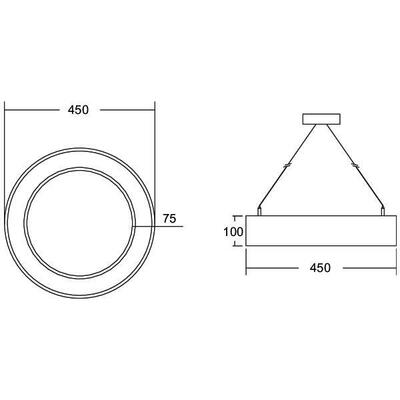 Brumberg Leuchten LED-Pendel-Ringleuchte TW DALI D45cm H10cm 13535188
