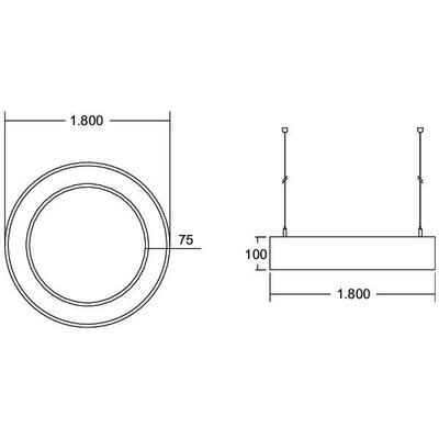 Brumberg Leuchten LED-Pendel-Ringleuchte DALI DT6 D1,8m H10cm 13537184