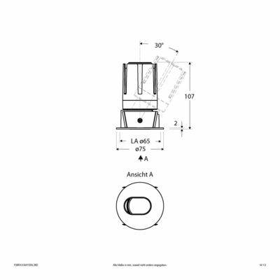 EVN Lichttechnik LED-Einbauleuchte modular Konfigurationstype F08RXXXM1330L38D