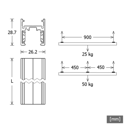 LTS Licht&Leuchten 48-V-Stromschiene 1m weiß NEOA10/95001/ST6Ews