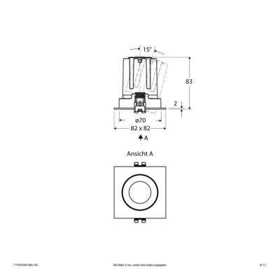 EVN Lichttechnik LED-Einbauleuchte modular Konfigurationstype F11RXXXM1340L15D
