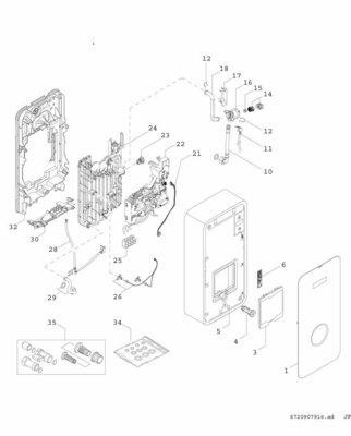 Bosch Thermotechnik Durchlauferhitzer 21kW, 484x236x106 TR400115/18/21EB
