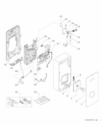 Bosch Thermotechnik Durchlauferhitzer 27kW, 484x236x106 TR500121/24/27EB