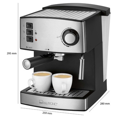 CTC Clatronic Espressomaschine Edelstahl CTC ES 3643 sw-inox