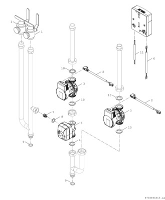 Bosch Thermotechnik Anschluss-Set auf 2 Heizkreise AWMB-2HK