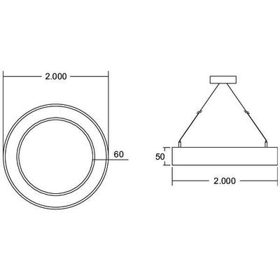 Brumberg Leuchten LED-Pendel-Ringleuchte DALI DT6 D2,0m H50mm 13836184