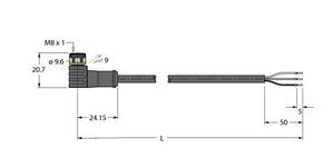 Turck Aktuator- u. Sensorleitung PUR PKW3M-P7X2-15/TXL
