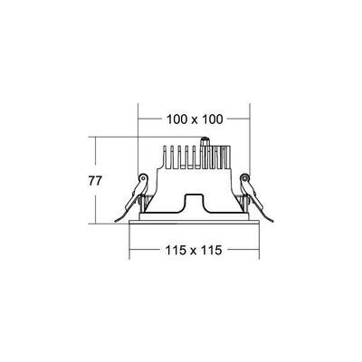 Brumberg Leuchten LED-Einbaudownlight 230V 3000K, quadratisch 40642183DA