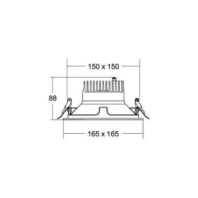 Brumberg Leuchten LED-Einbaudownlight 230V 3000K, quadratisch 40643163DA