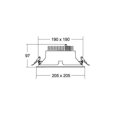 Brumberg Leuchten LED-Einbaudownlight 230V 3000K, quadratisch 40644173DA
