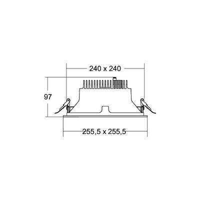 Brumberg Leuchten LED-Einbaudownlight 230V 3500K, quadratisch 40645175