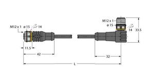 Turck Aktuator- u. Sensorleitung PVC RKC4T-15-WSC4T/TEL
