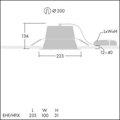Thorn LED-Deckeneinbauleuchte 840 CHAL3 200 #92989422