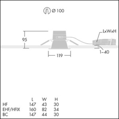 Thorn LED-Deckeneinbauleuchte 940 CHAL31001400940EH.SB