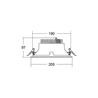 Brumberg Leuchten LED-Einbaudownlight 230V 3000K, rund 41614173DA