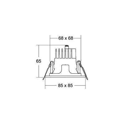 Brumberg Leuchten LED-Einbaudownlight 230V 3500K, quadratisch 41641175DA