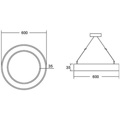 Brumberg Leuchten LED-Pendel-Ringleuchte CAS., D600mm, H35mm 13930184CA