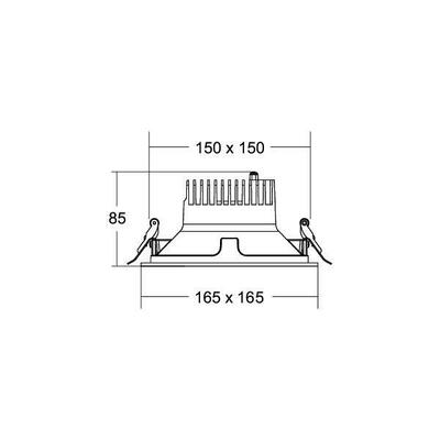 Brumberg Leuchten LED-Einbaudownlight 230V 3500K, quadratisch 41643175DA