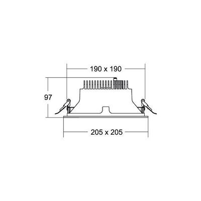 Brumberg Leuchten LED-Einbaudownlight 230V 3500K, quadratisch 41644165DA