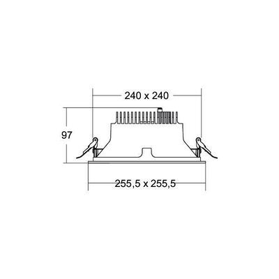 Brumberg Leuchten LED-Einbaudownlight 230V 3000K, quadratisch 41645173