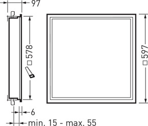 Trilux LED-Feuchtraumleuchte 840, DALI, Einbau FidescaBSG3 #7686351