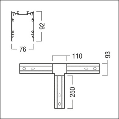 Zumtobel Group T-Kanal Verbinder silber SLN2 MSC T-CON SR
